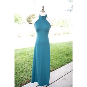 Retro 70s Halter Maxi Dress